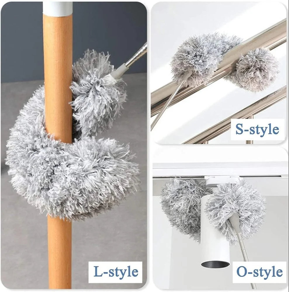 Microfiber 100 inch Extension Pole with Cleaning Fan High Ceiling Wet and Dry Duster