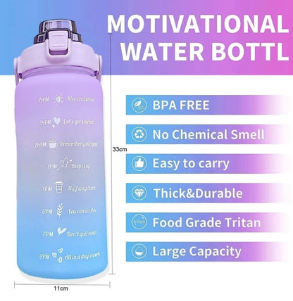 Leakproof Unbreabale BPA Free Travel & Gym Big Water Bottle set of 900ml+300ml+ 2000 ml Bottle (Pack of 3, Multicolor, Silicone)